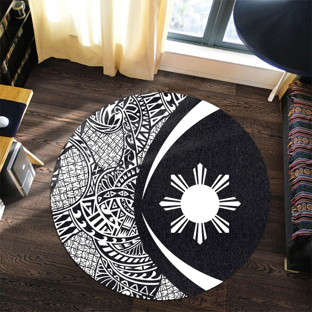 Philippines Filipinos Round Rug Lauhala White Circle Style