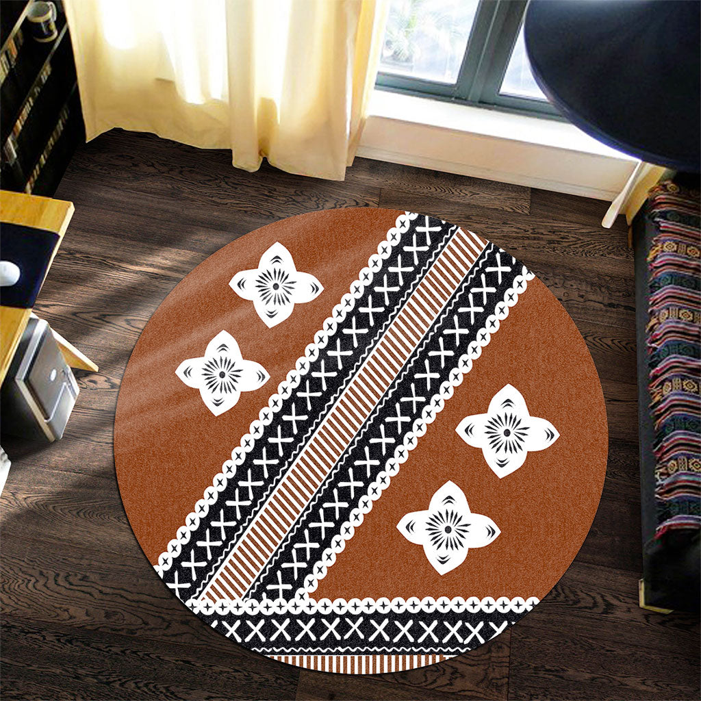 Fiji Round Rug Tapa Clothes