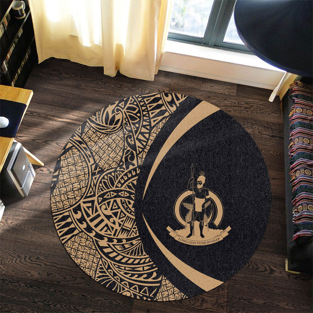 Vanuatu Round Rug Lauhala Gold Circle Style