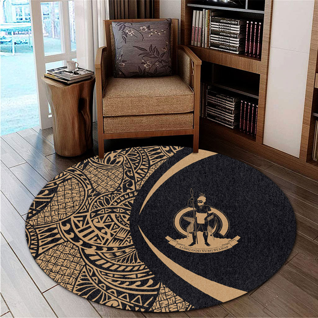 Vanuatu Round Rug Lauhala Gold Circle Style