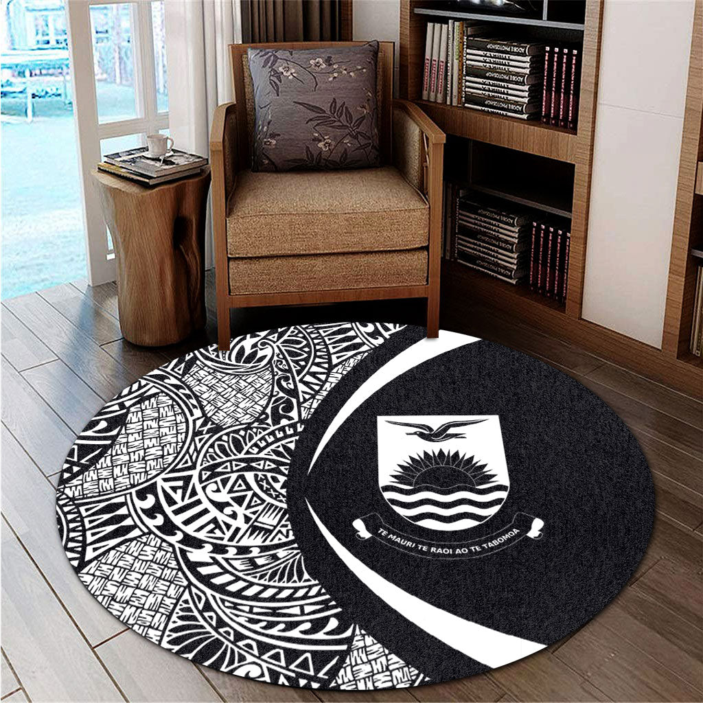 Kiribati Round Rug Lauhala White Circle Style