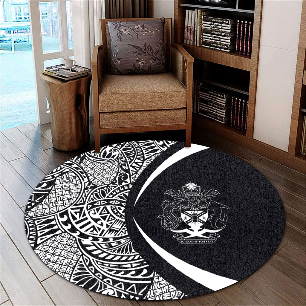 Solomon Islands Round Rug Lauhala White Circle Style