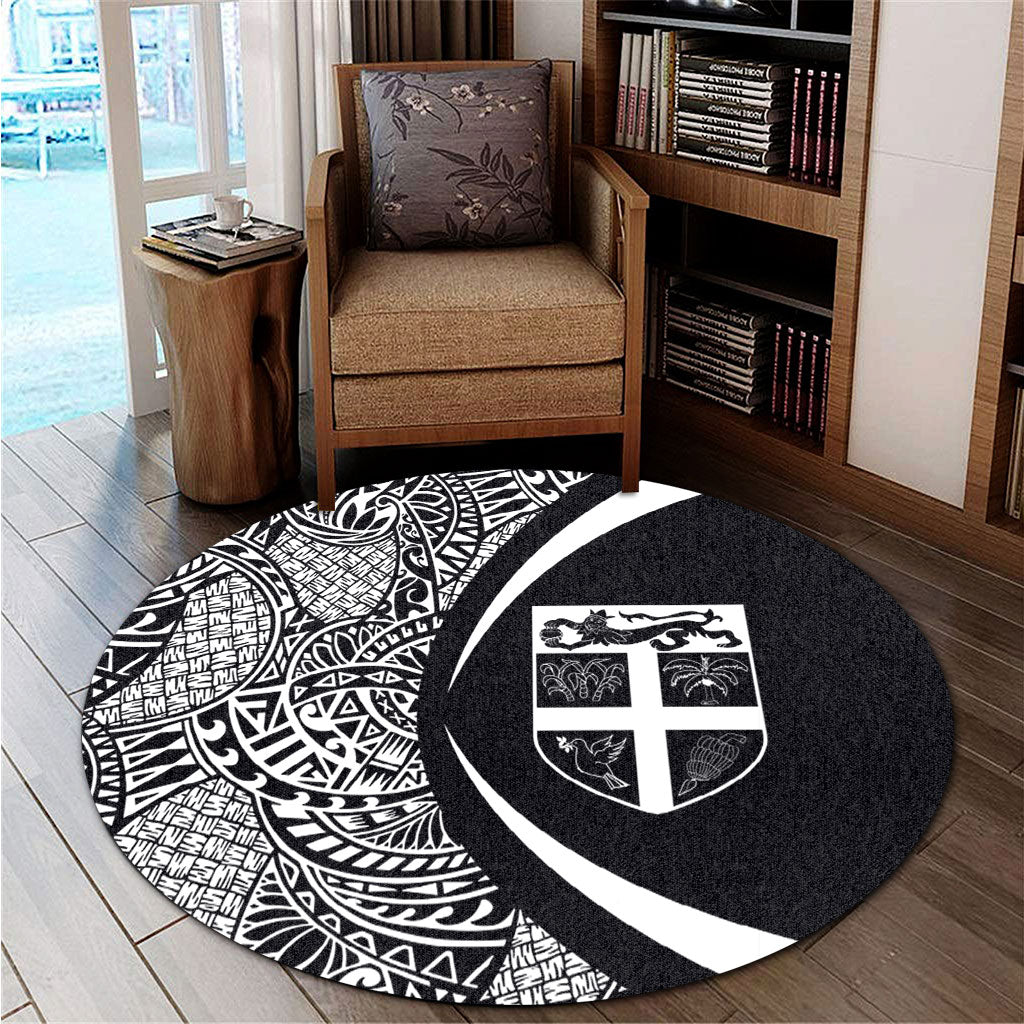 Fiji Round Rug Lauhala White Circle Style