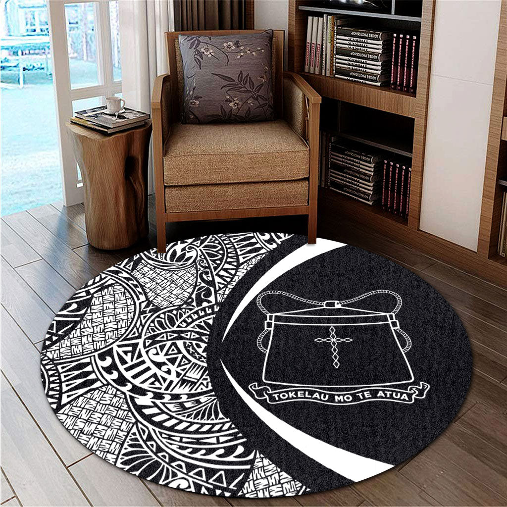 Tokelau Round Rug Lauhala White Circle Style