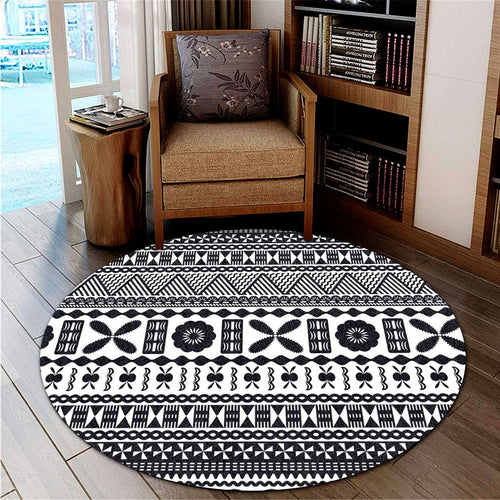 Fiji Round Rug Bula Pattern