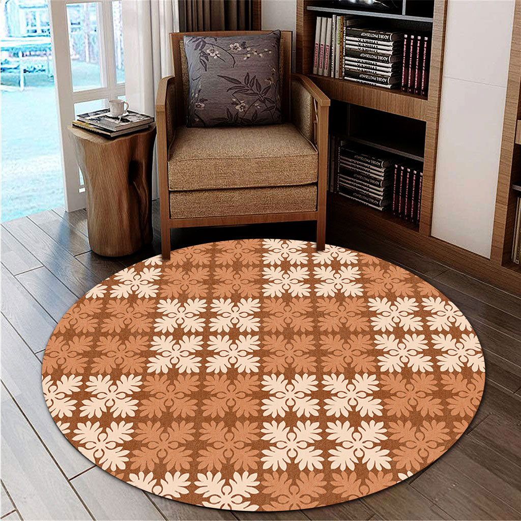 Hawaii Round Rug Traditional Design Pattern