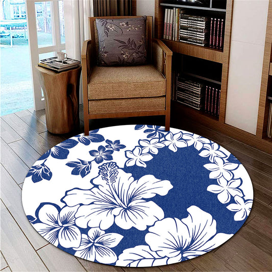 Hawaii Round Rug Polynesia Fabric Floral
