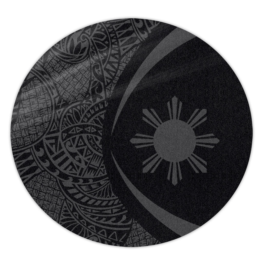 Philippines Filipinos Round Rug Lauhala Gray Circle Style