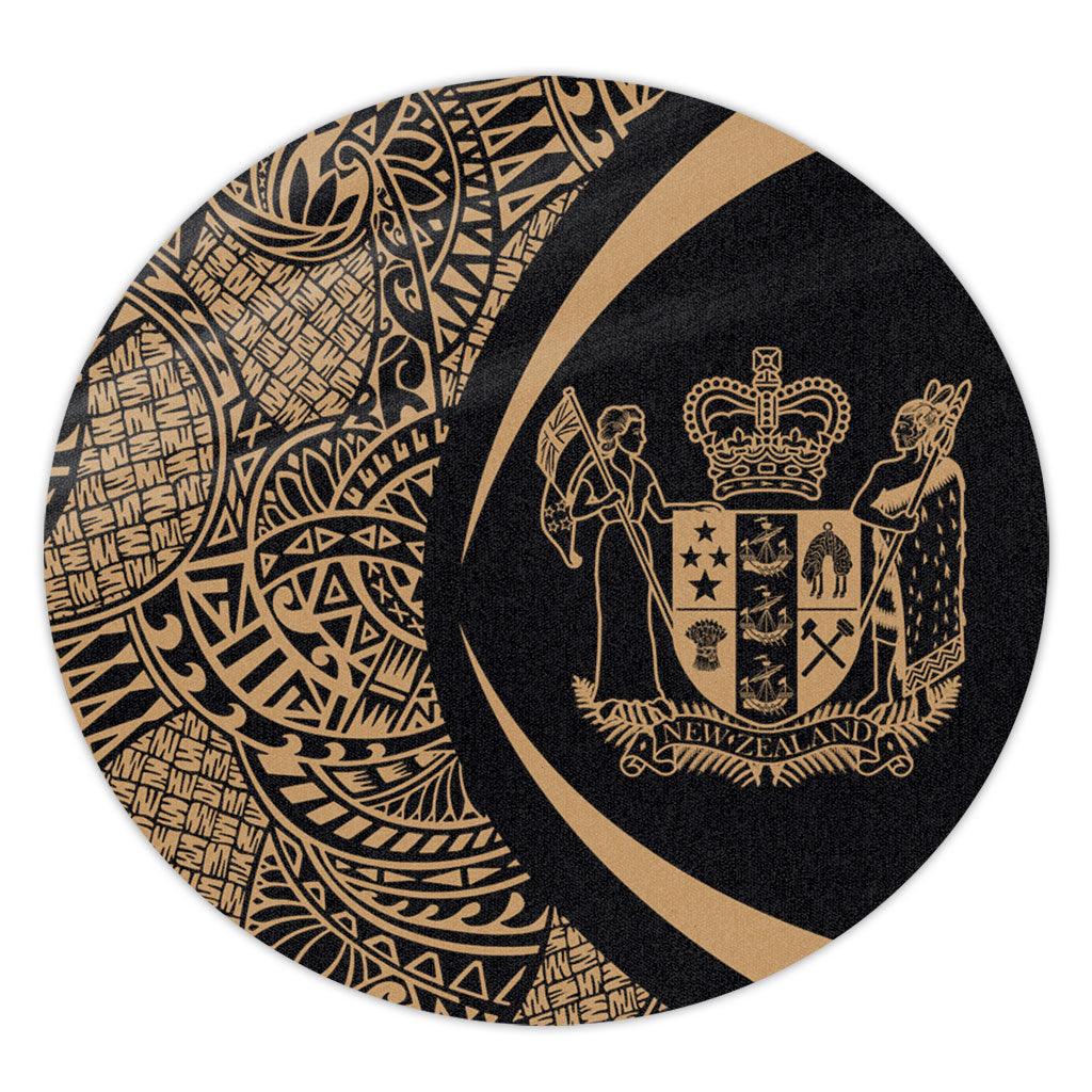 New Zealand Round Rug Lauhala Gold Circle Style