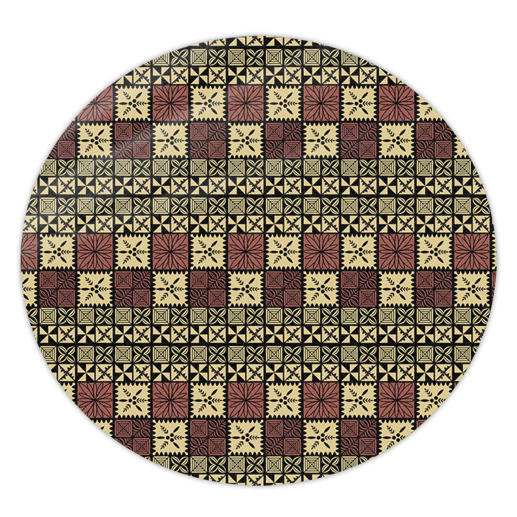 Tonga Round Rug Ngatu Style
