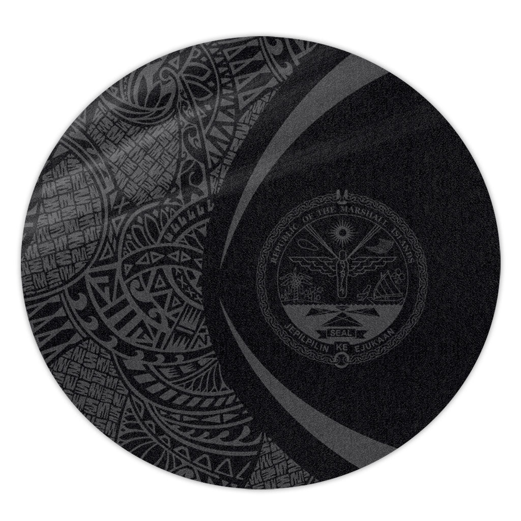 Marshall Islands Round Rug Lauhala Gray Circle Style