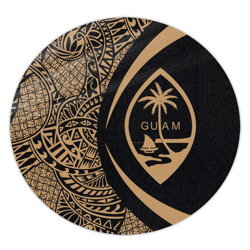 Guam Round Rug Lauhala Gold Circle Style