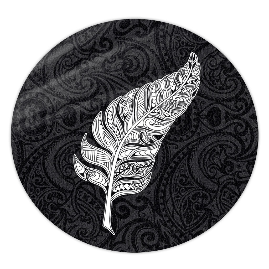 New Zealand Round Rug Maori Silver Fern Simple Style