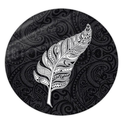 New Zealand Round Rug Maori Silver Fern Simple Style