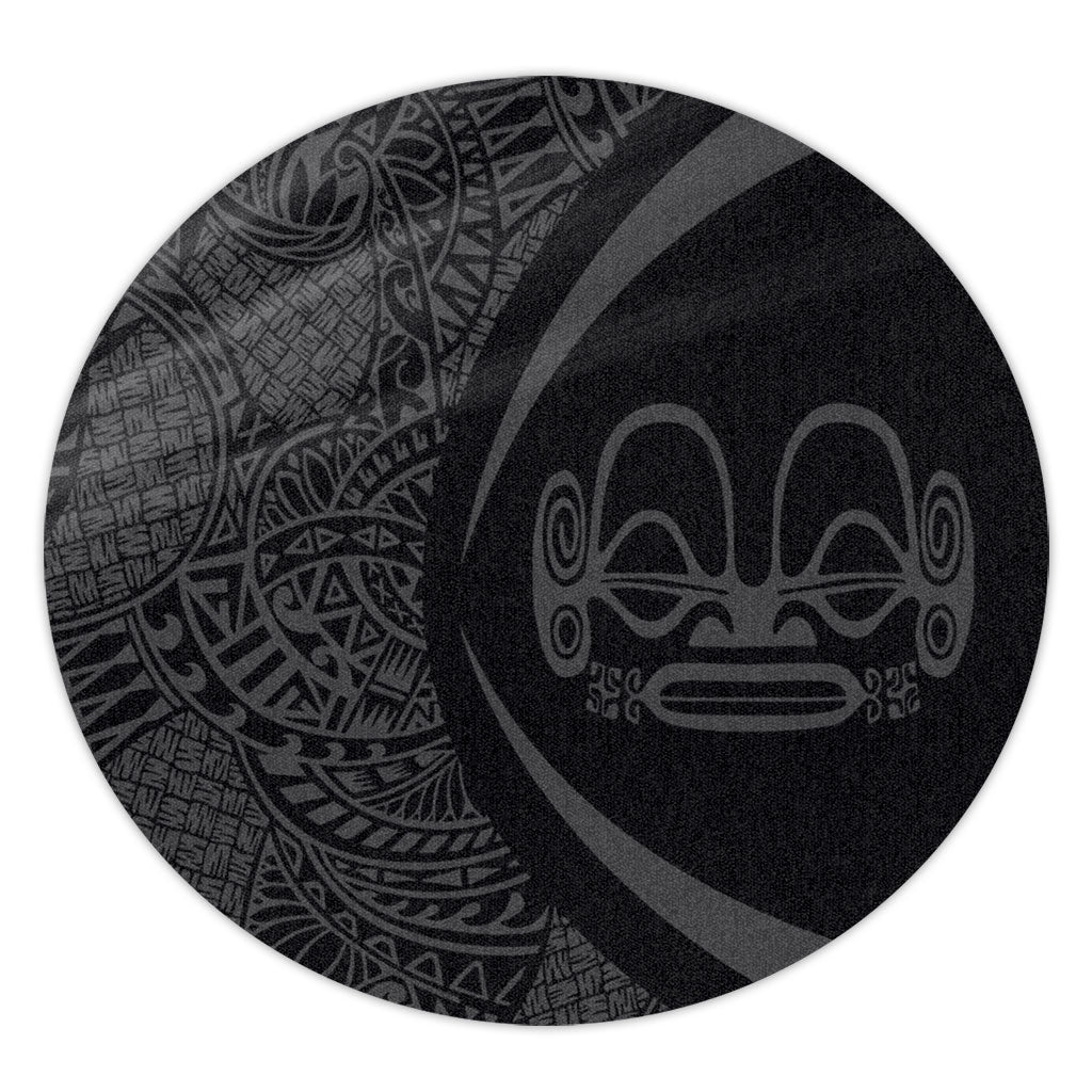 Marquesas Islands Round Rug Lauhala Gray Circle Style