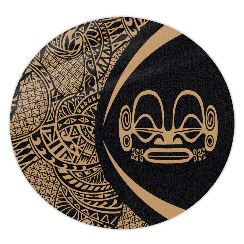 Marquesas Islands Round Rug Lauhala Gold Circle Style