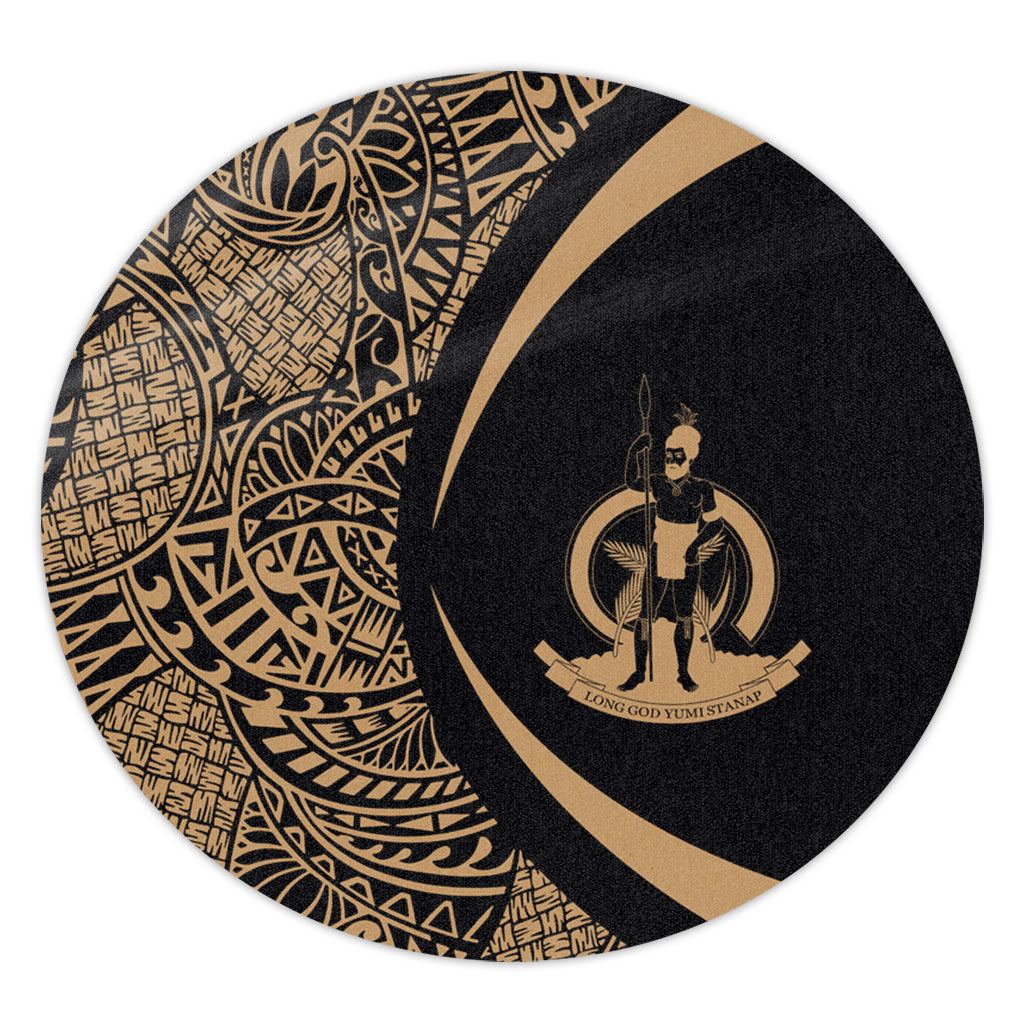 Vanuatu Round Rug Lauhala Gold Circle Style