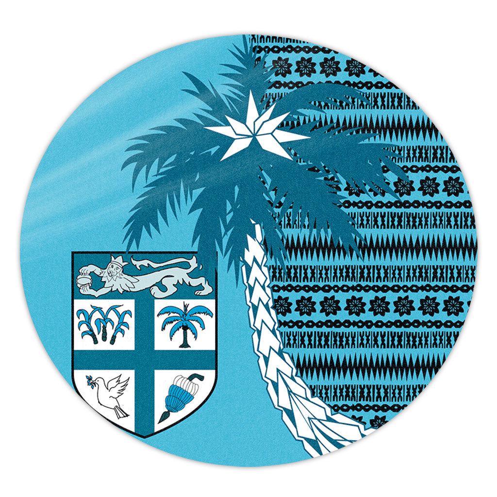 Fiji Round Rug Tapa Coconut