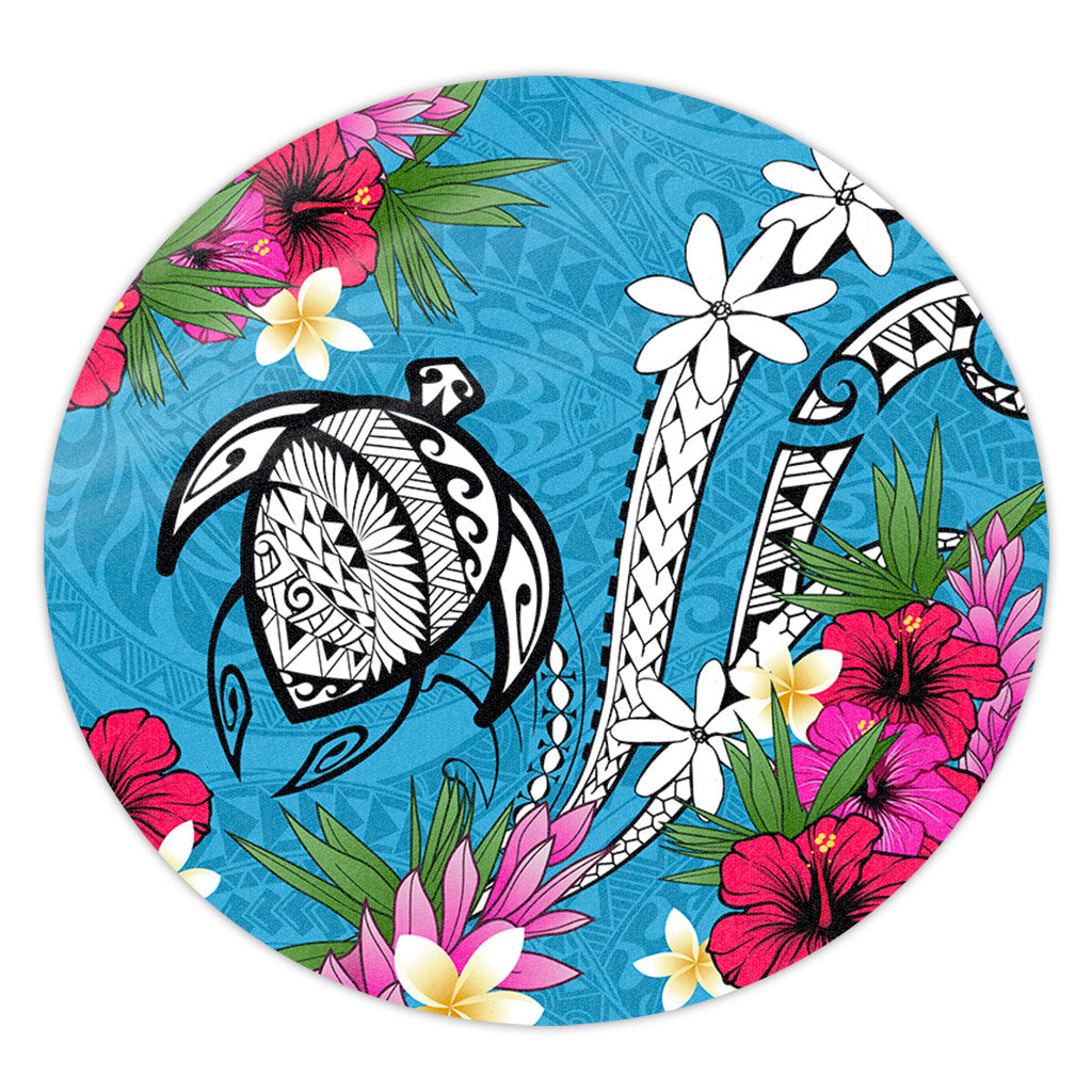 Hawaii Round Rug Tribal Polynesia Tropical Summer