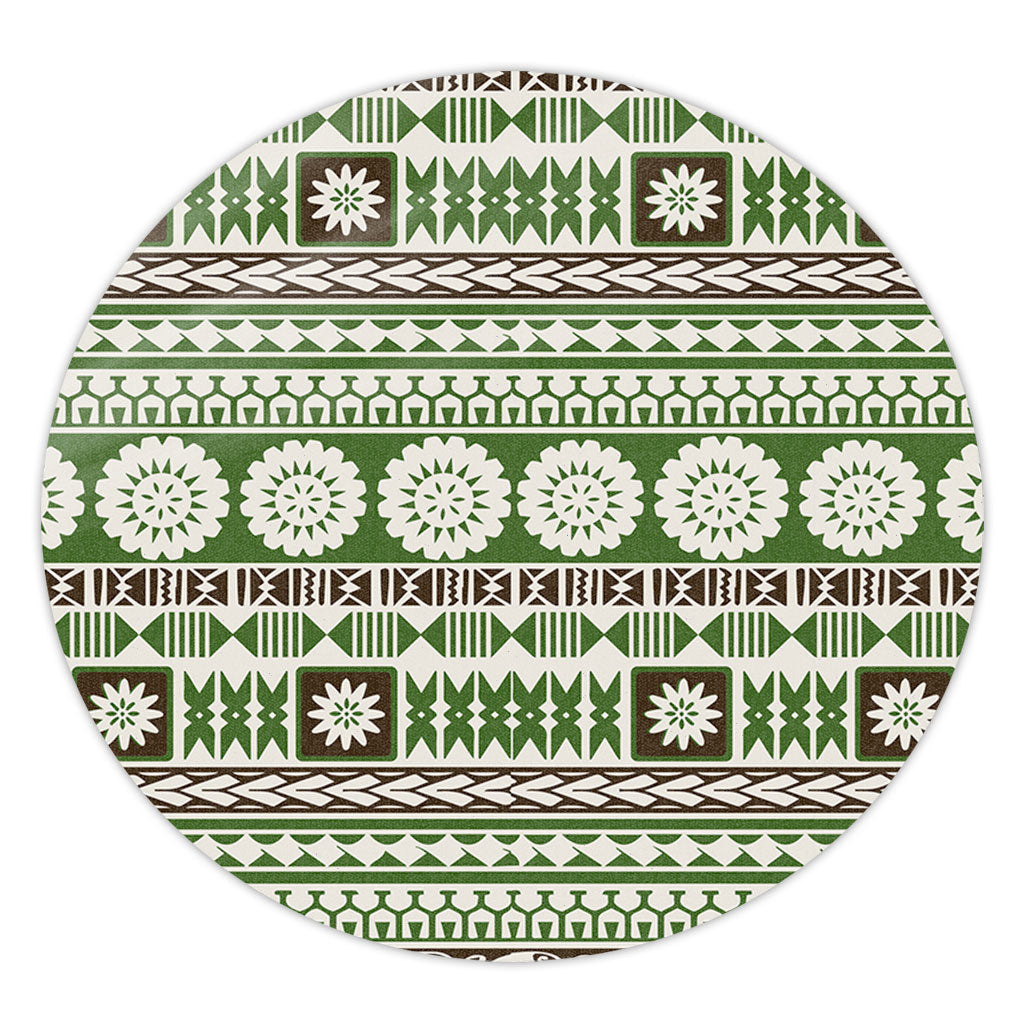 Fiji Round Rug Tapa Pattern