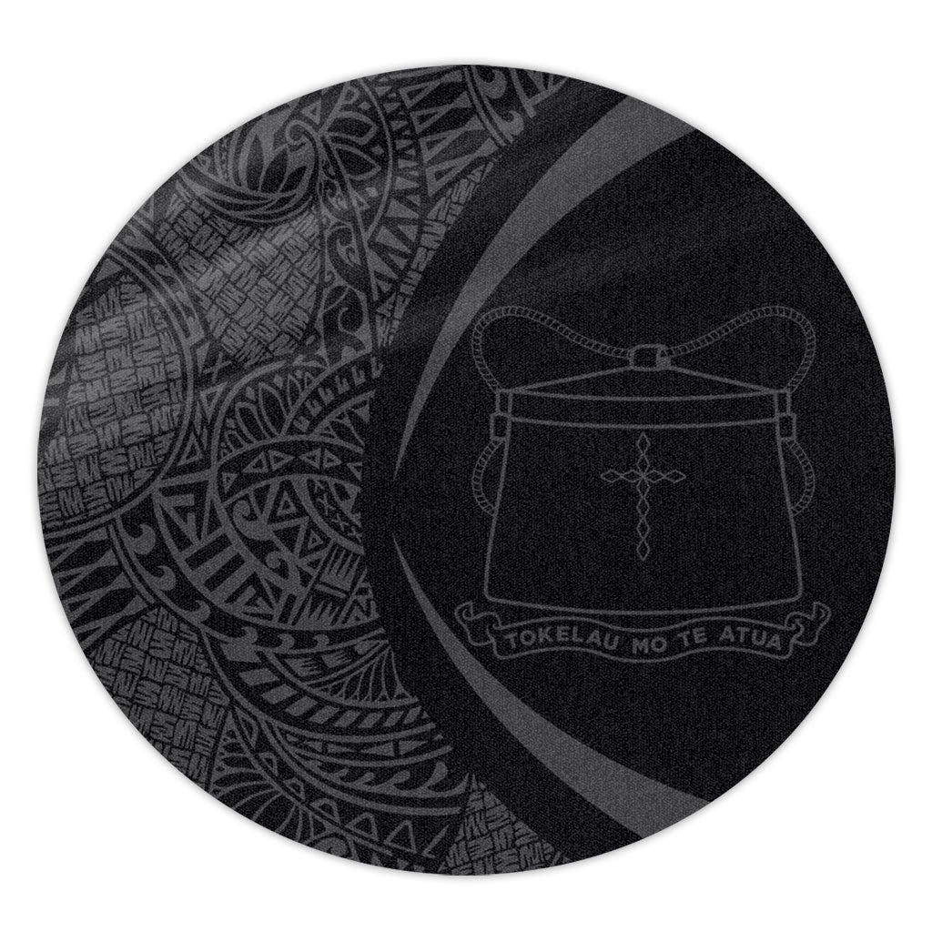 Tokelau Round Rug Lauhala Gray Circle Style
