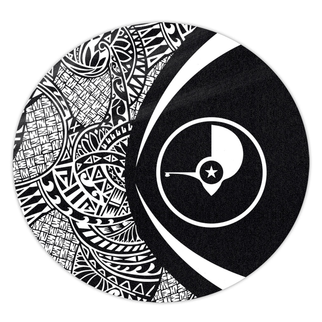 Yap State Round Rug Lauhala White Circle Style