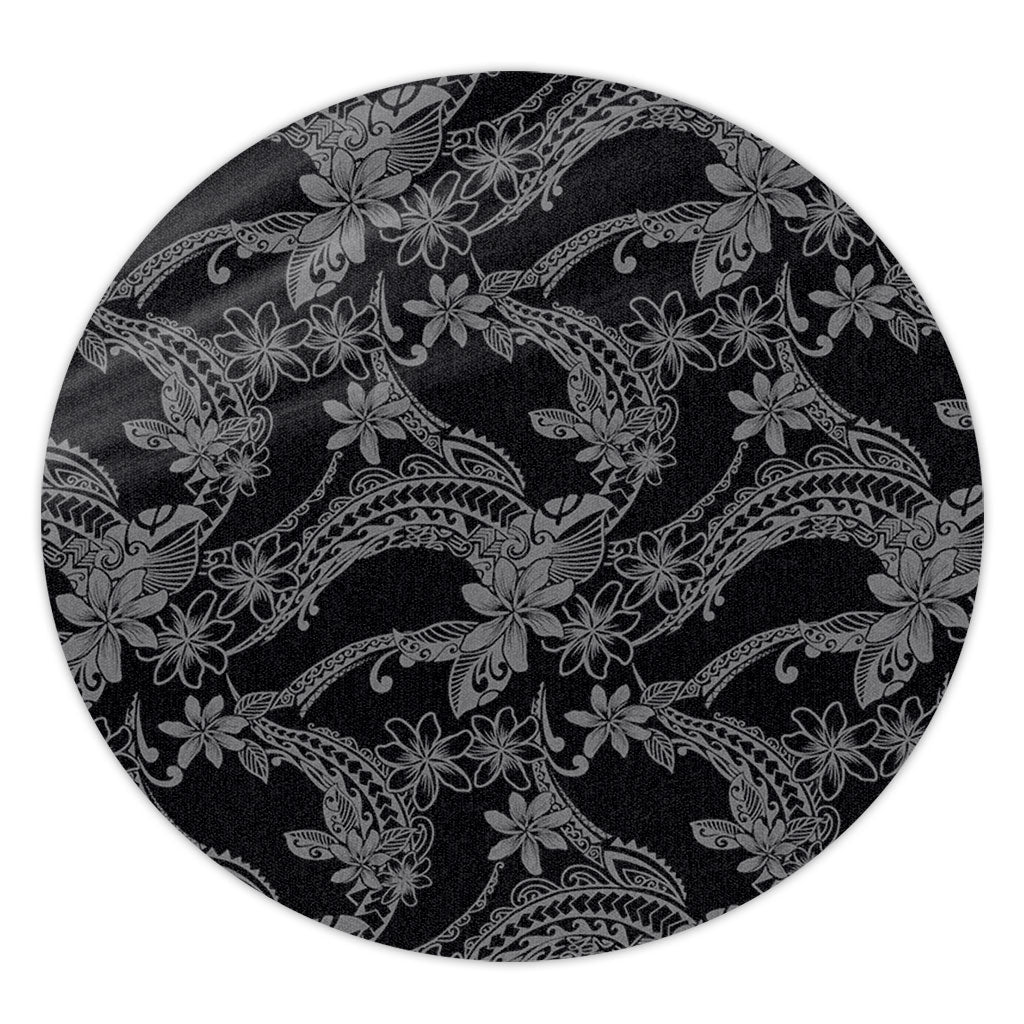 Hawaii Round Rug Polynesian Print Fabric And Flower