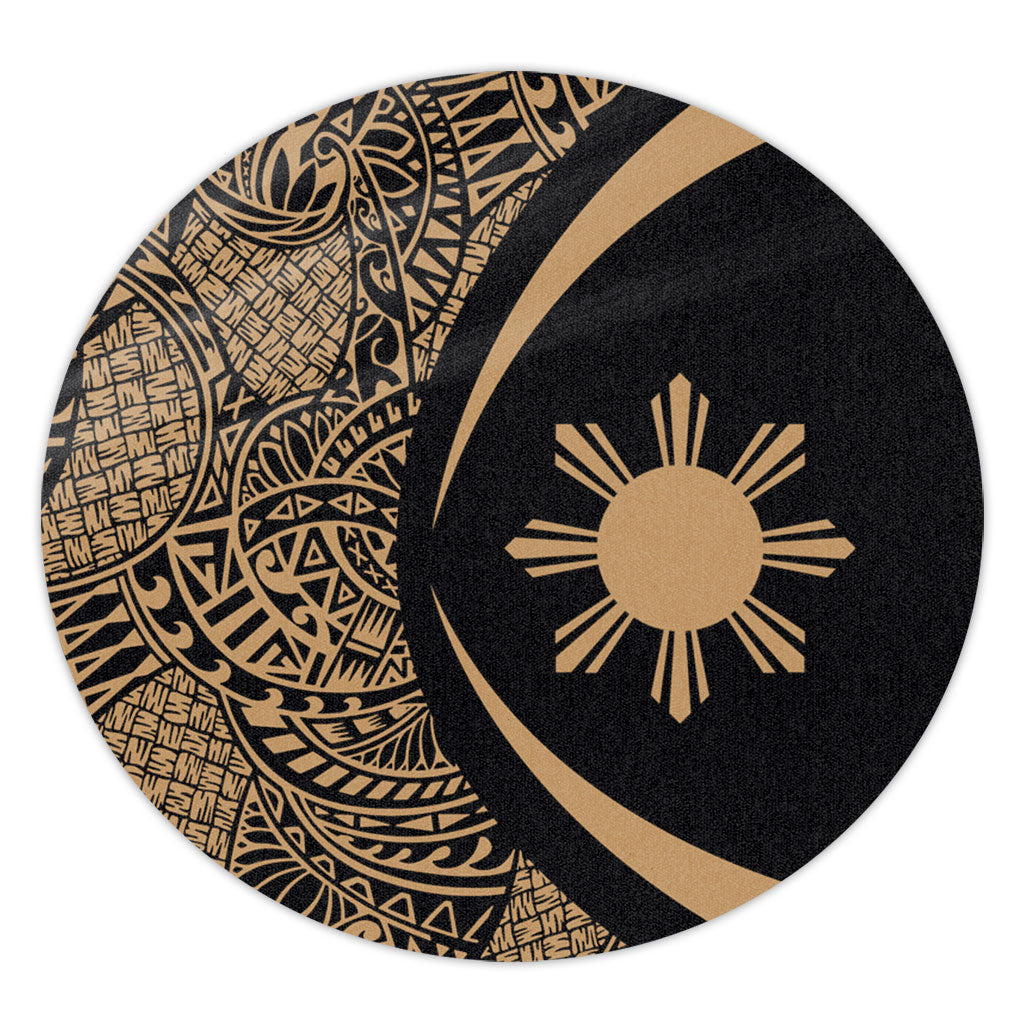 Philippines Filipinos Round Rug Lauhala Gold Circle Style