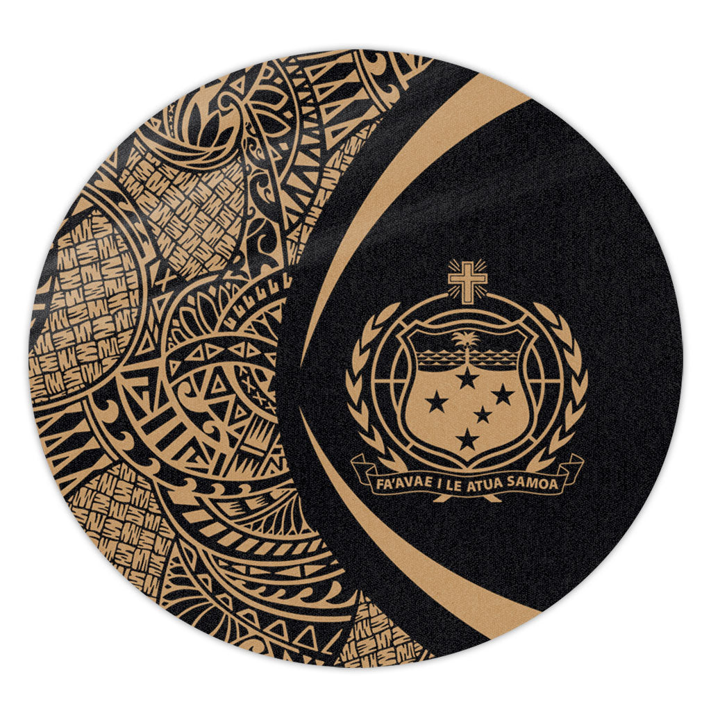 Samoa Round Rug Lauhala Gold Circle Style