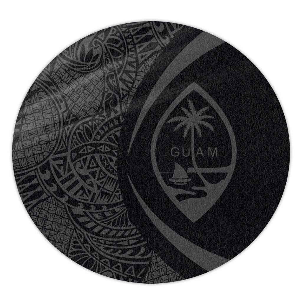Guam Round Rug Lauhala Gray Circle Style