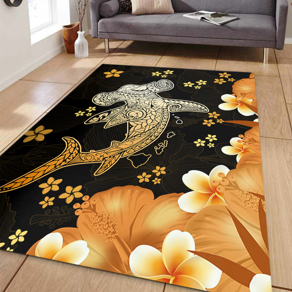 Hawaii Area Rug Tribal Polynesia Shark Tattoo