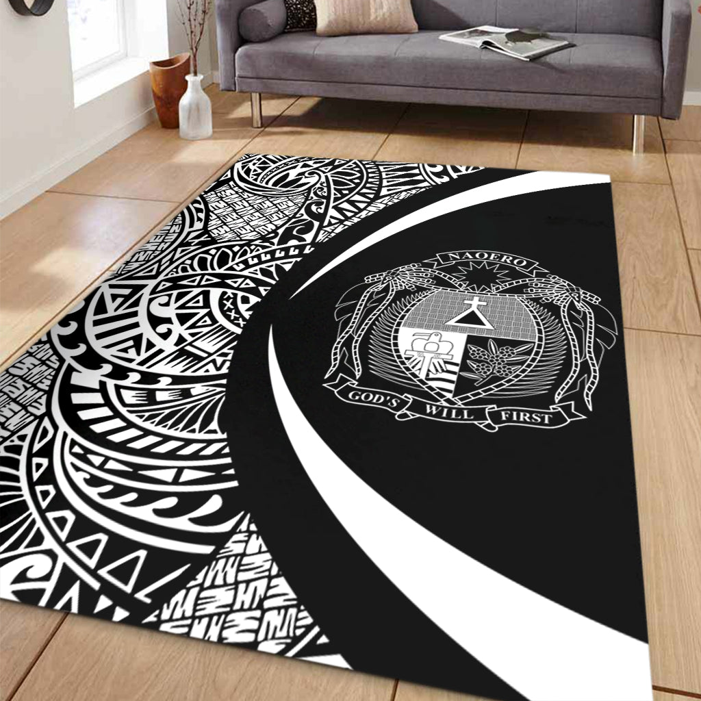 Nauru Area Rug Lauhala White Circle Style