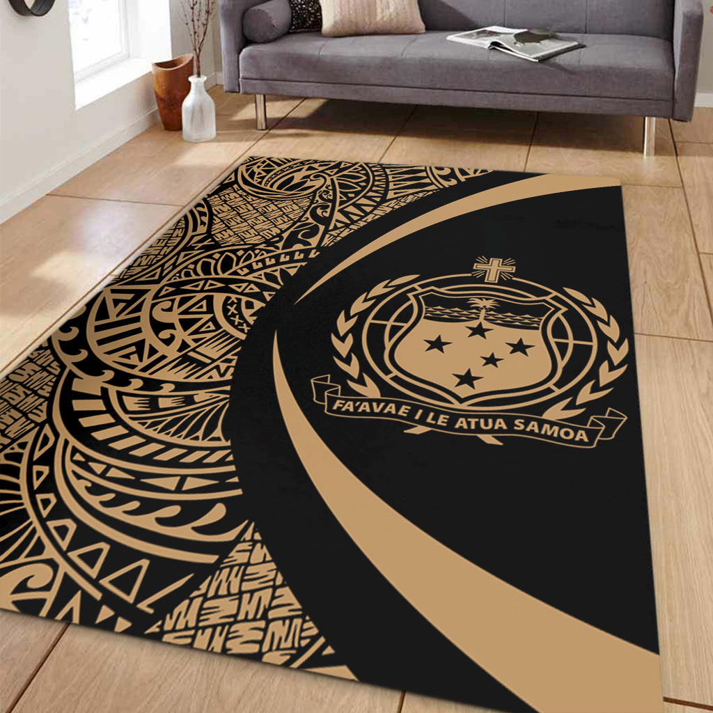 Samoa Area Rug Lauhala Gold Circle Style