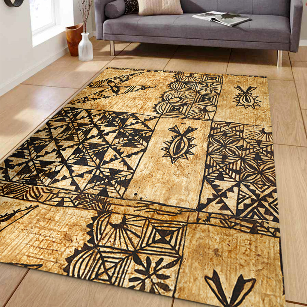 Tonga Area Rug Tapa Cloth Vintage