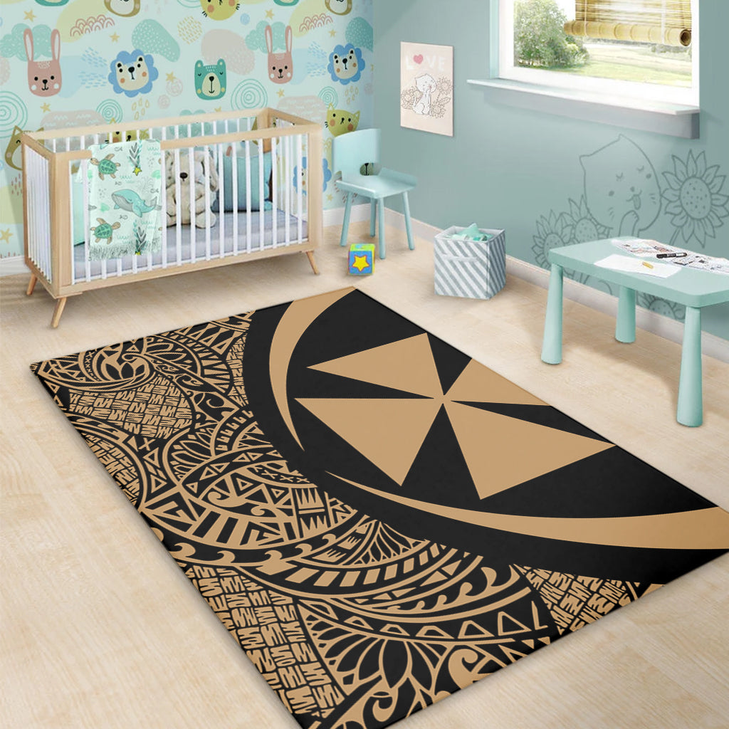 Wallis And Futuna Area Rug Lauhala Gold Circle Style