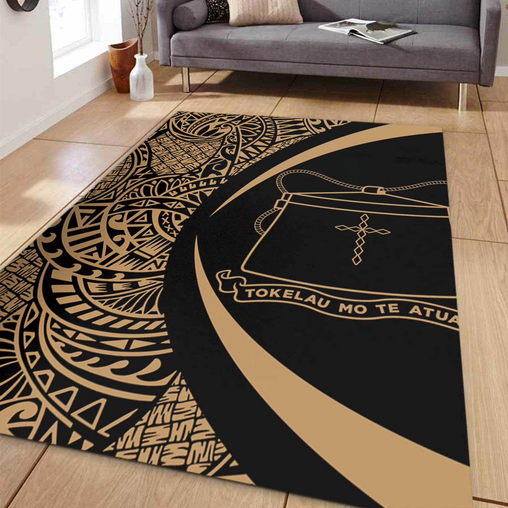 Tokelau Area Rug Lauhala Gold Circle Style