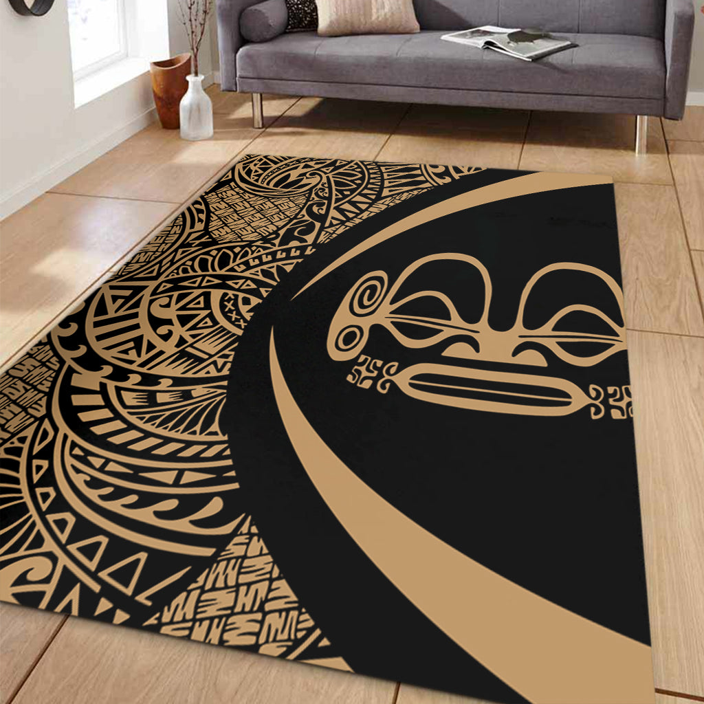 Marquesas Islands Area Rug Lauhala Gold Circle Style