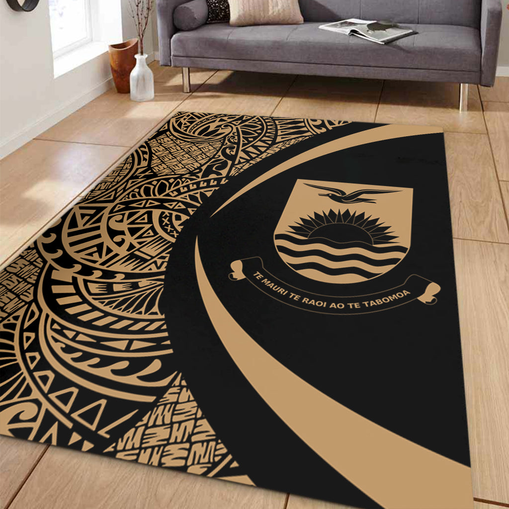Kiribati Area Rug Lauhala Gold Circle Style