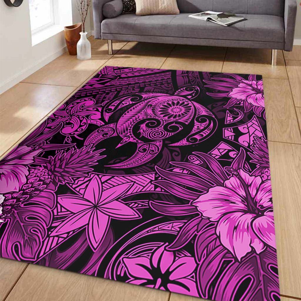 Hawaii Area Rug Tribal Polynesia Sea Turtle Design Pacific Dream
