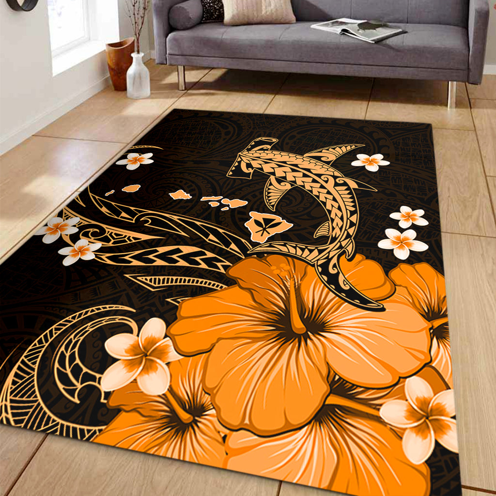 Hawaii Area Rug Kanaka Map And Shark Tribal Tattoo