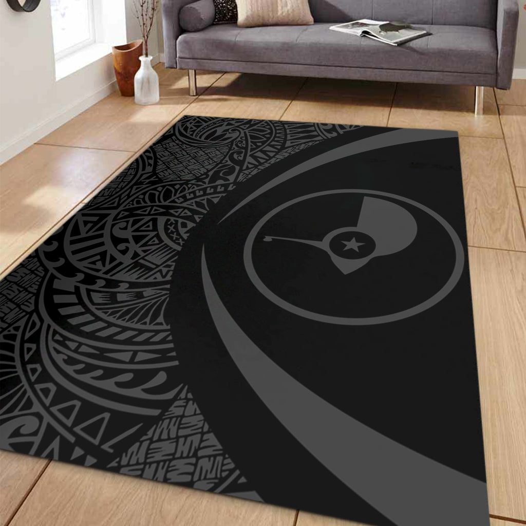 Yap State Area Rug Lauhala Gray Circle Style