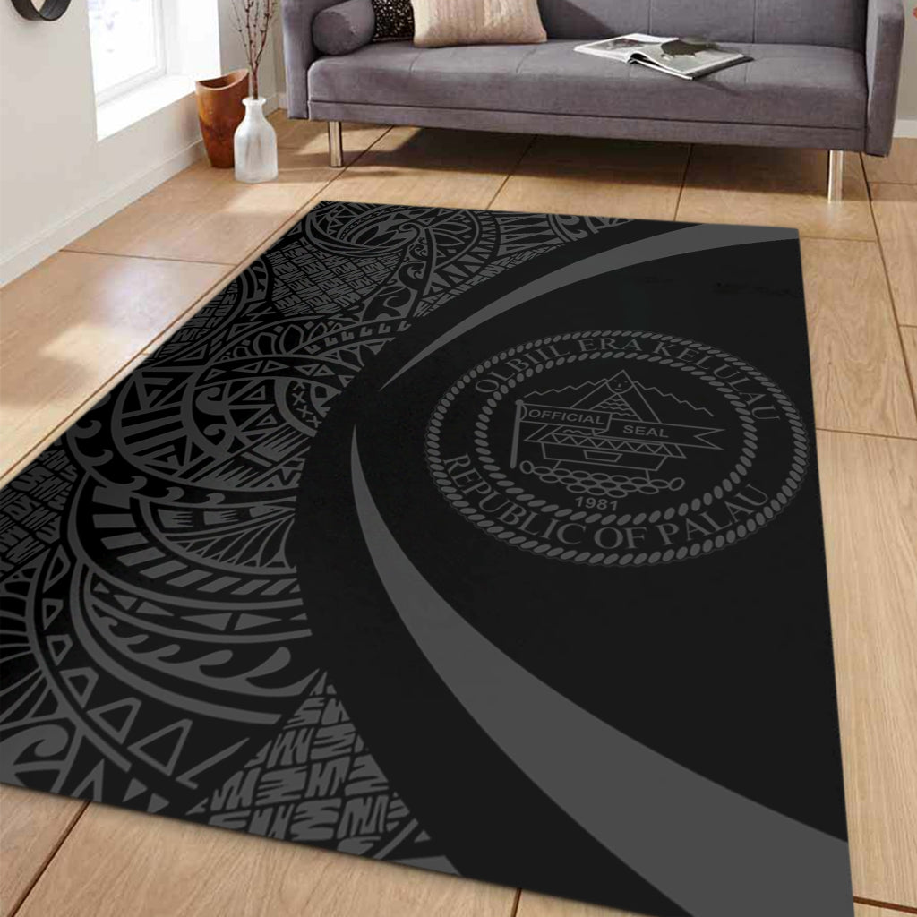 Palau Area Rug Lauhala Gray Circle Style