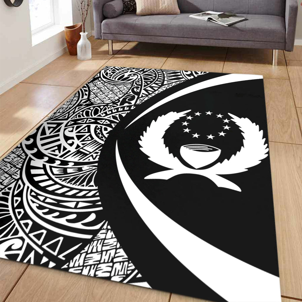 Pohnpei State Area Rug Lauhala White Circle Style