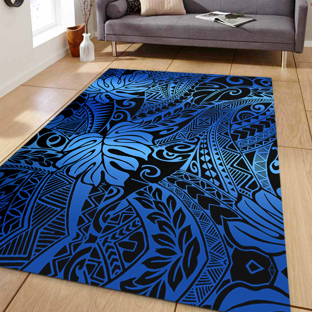 Hawaii Area Rug Tribal Polynesian Pattern Leaf