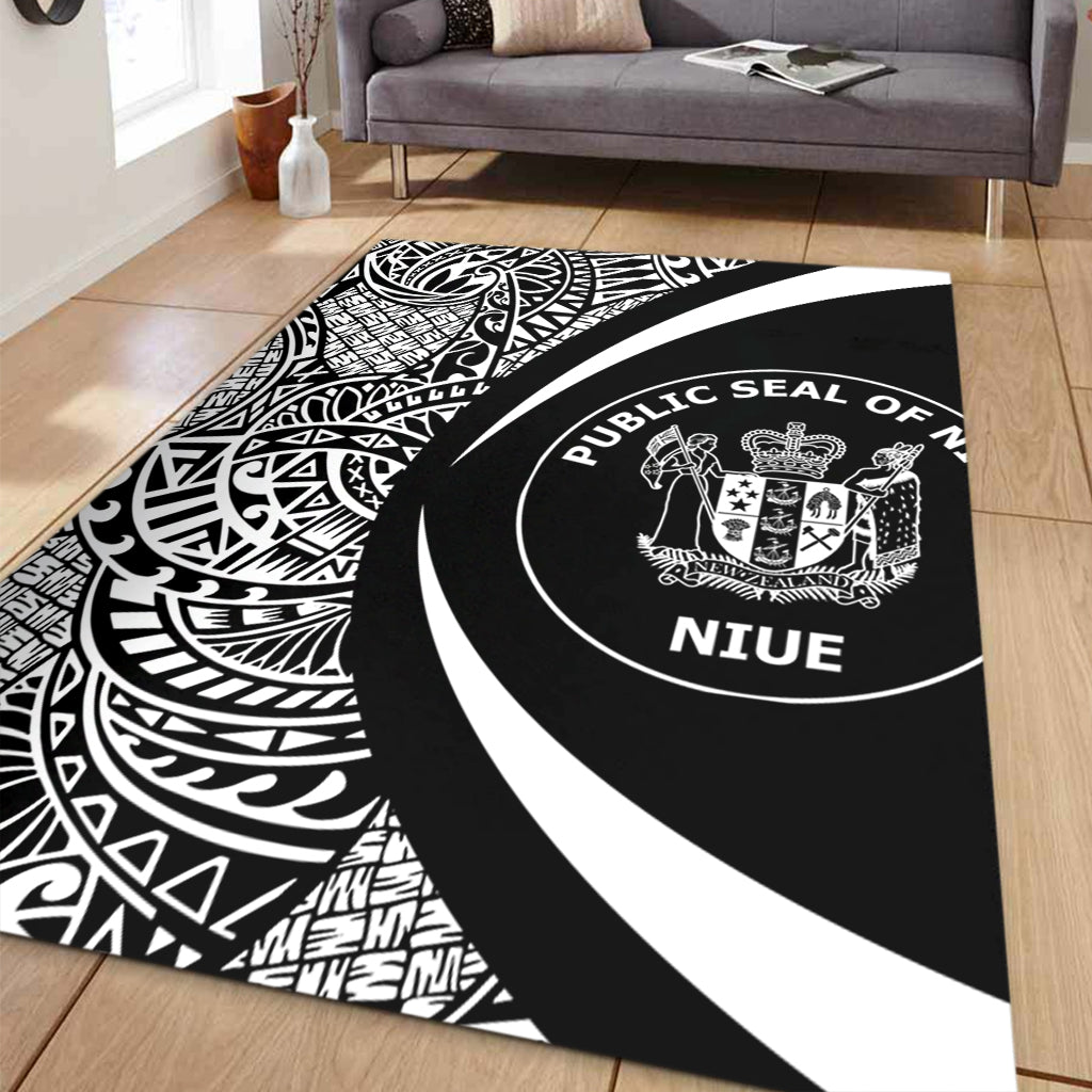Niue Area Rug Lauhala White Circle Style