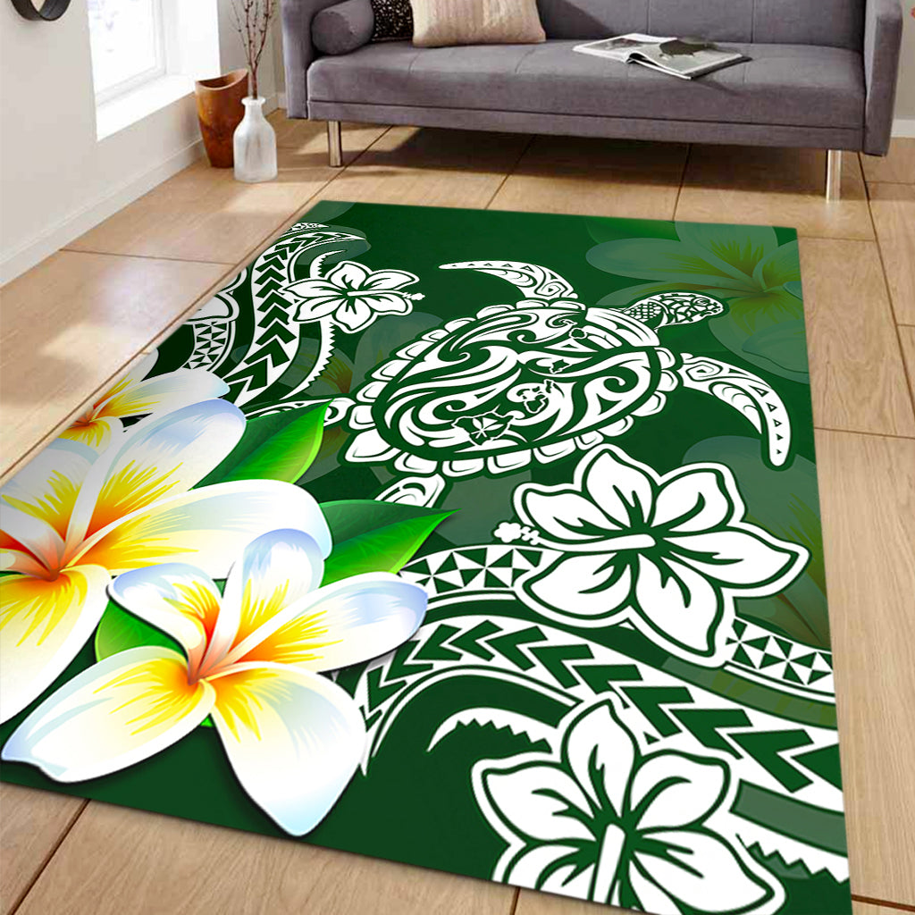 Hawaii Area Rug Polynesian Turtle Tattoo Plumeria Original Style