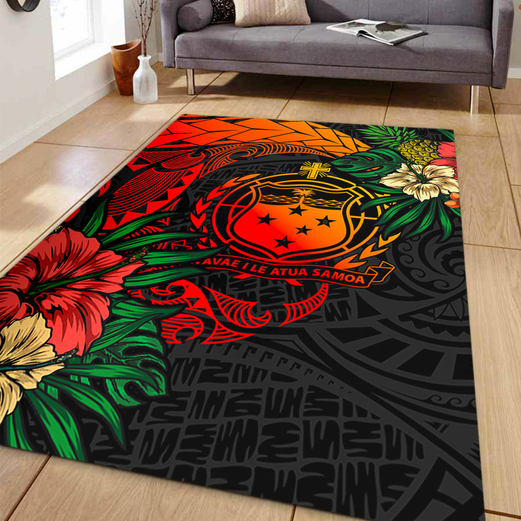 Samoa Area Rug Polynesian Coat Of Arms Tropical