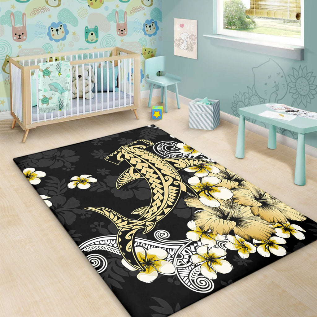 Hawaii Area Rug Hammerhead Shark Gold Tropical