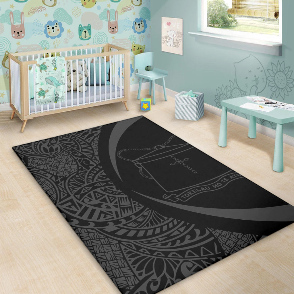 Tokelau Area Rug Lauhala Gray Circle Style