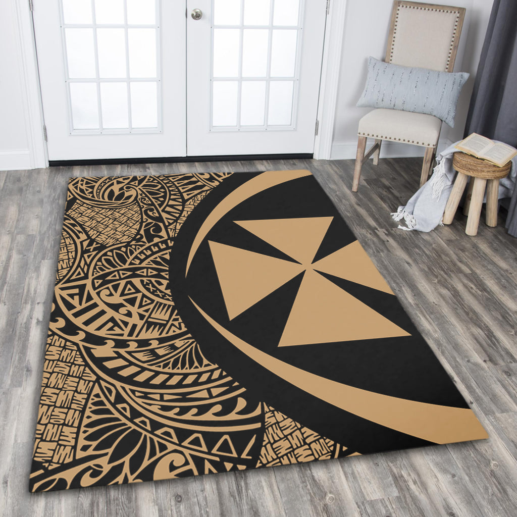Wallis And Futuna Area Rug Lauhala Gold Circle Style